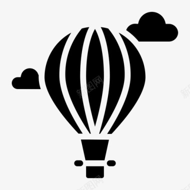 热气球飞行降落伞图标图标