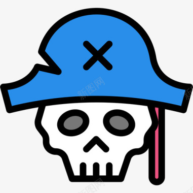海盗海边3线性颜色图标图标