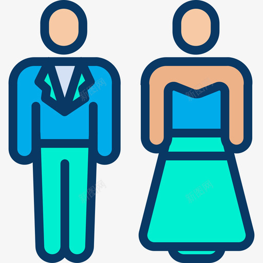 新婚夫妇婚礼149线性颜色图标svg_新图网 https://ixintu.com 婚礼 新婚夫妇 线性 颜色