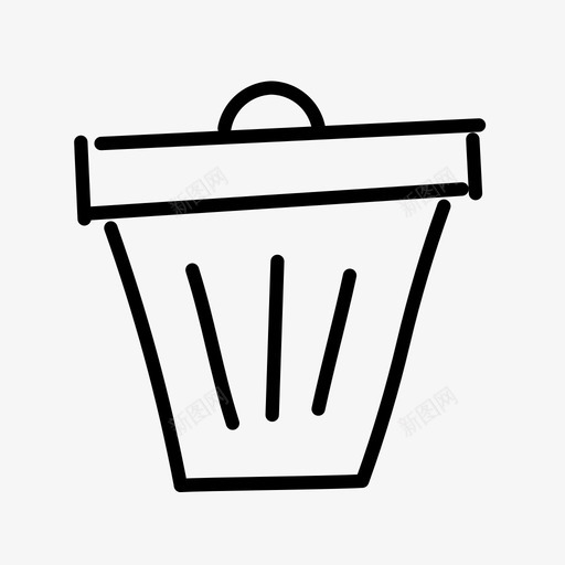 垃圾桶移除手绘信息图标svg_新图网 https://ixintu.com 信息 垃圾桶 手绘 移除
