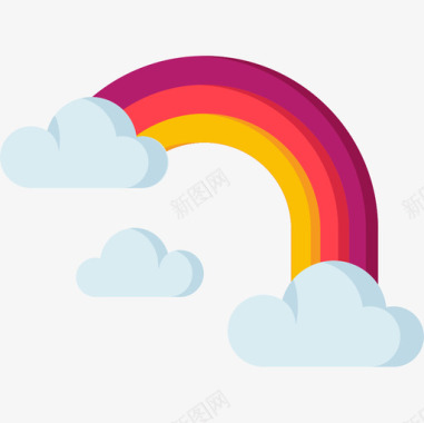 彩虹天气219平坦图标图标