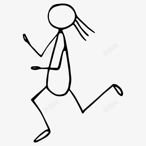 贴身手绘男人图标svg_新图网 https://ixintu.com 女人 手绘 男人 贴身 跑步