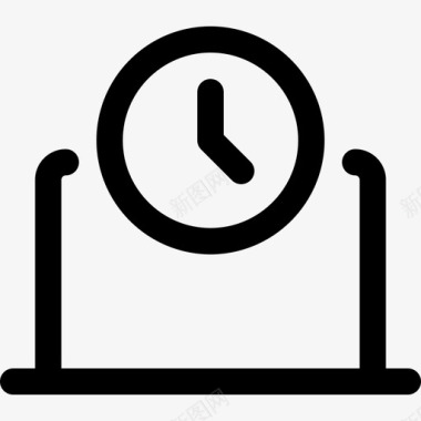 笔记本电脑日期和时间9线性图标图标