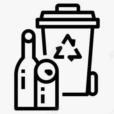回收站罐头塑料图标图标
