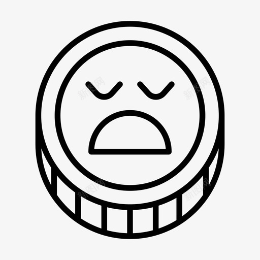 硬币表情符号悲伤图标svg_新图网 https://ixintu.com 令牌 悲伤 睡眠 硬币 符号 表情