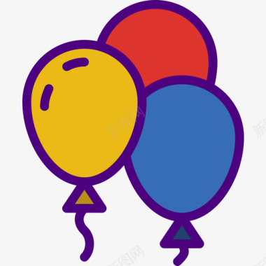 气球假日42线性颜色图标图标