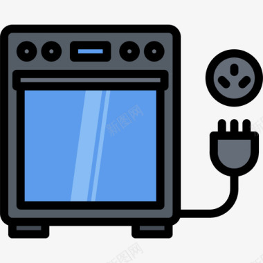 烤箱电工9彩色图标图标
