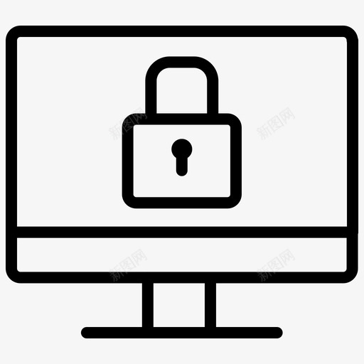 锁定计算机密码保护专用计算机图标svg_新图网 https://ixintu.com 专用计算机 保护 安全 安全线 密码保护 计算机 锁定