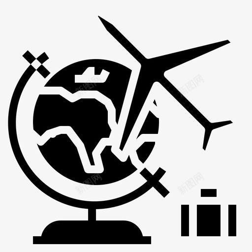 旅行飞机地球仪图标svg_新图网 https://ixintu.com 0419 solid 地球仪 度假 旅游风景 旅行 旅行箱 飞机