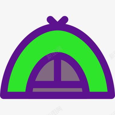 帐篷探险53线性颜色图标图标