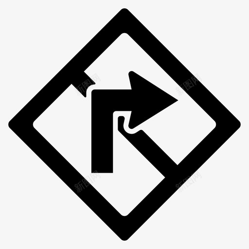 禁止右转方向说明图标svg_新图网 https://ixintu.com 交通标志 右转 方向 禁止 符号 说明