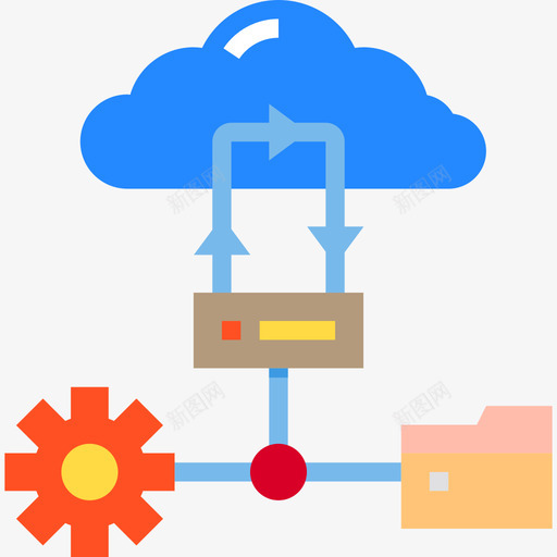 云大数据41扁平图标svg_新图网 https://ixintu.com 大数 扁平 数据