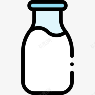 牛奶夏季食品和饮料2线性颜色图标图标