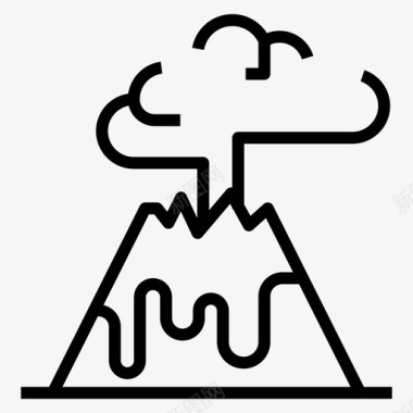 熔岩喷发火山熔岩喷发火山喷发图标图标