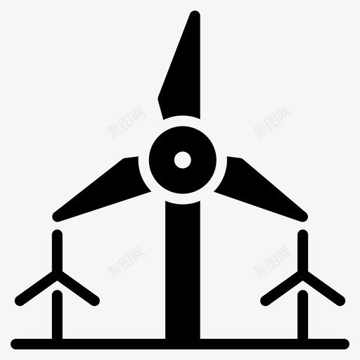 风力涡轮机能源替代电力家庭风车图标svg_新图网 https://ixintu.com 家庭风车 替代电力 能源字形矢量图标集 风力发电 风力涡轮机能源