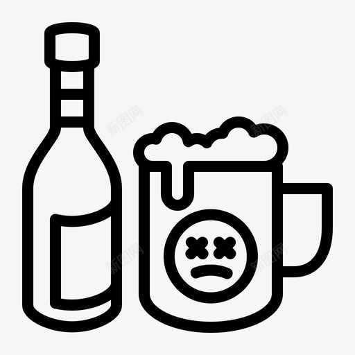 酒精过敏原饮料图标svg_新图网 https://ixintu.com 葡萄酒 过敏原 过敏原系列 酒精 餐厅 饮料