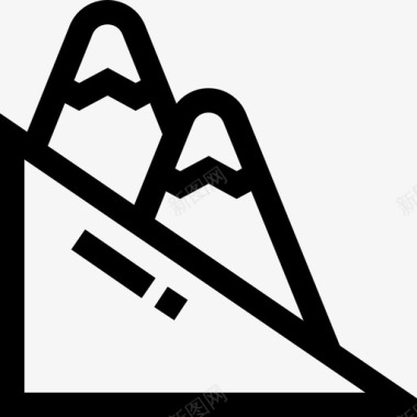 山地冬季运动3直线型图标图标