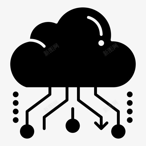 云链接网络图标svg_新图网 https://ixintu.com 云 云计算技术 共享 在线 网络 链接