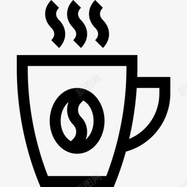 咖啡领导力12直线型图标图标
