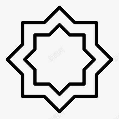 艺术装饰伊斯兰教图标图标