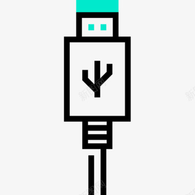 Usb电缆电子设备72单色图标图标