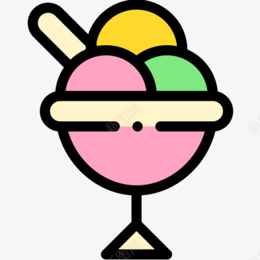 冰糕甜点和糖果6线性颜色图标图标
