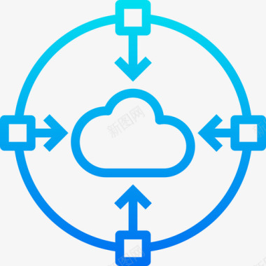 云数据和网络管理2梯度图标图标