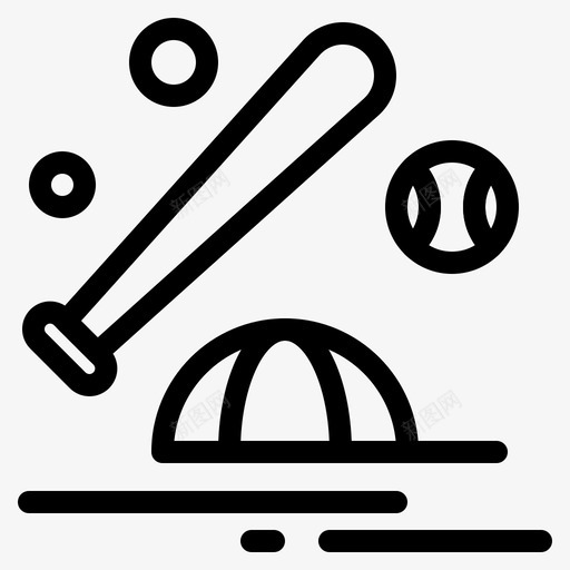 棒球球棒帽子图标svg_新图网 https://ixintu.com 体育 帽子 棒球 游戏 球棒 运动