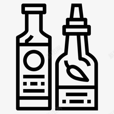 酱汁瓶子调味品图标图标