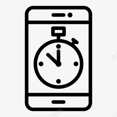移动秒表应用程序手机时间移动时钟图标图标