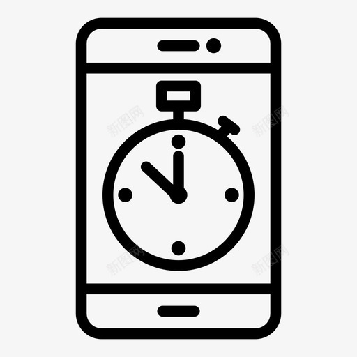 移动秒表应用程序手机时间移动时钟图标svg_新图网 https://ixintu.com 图标 应用程序 手机 时钟 时间 秒表 移动