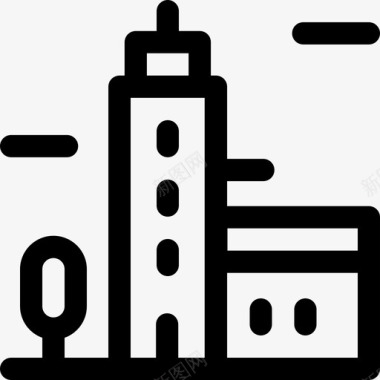 建筑城市元素59线性图标图标