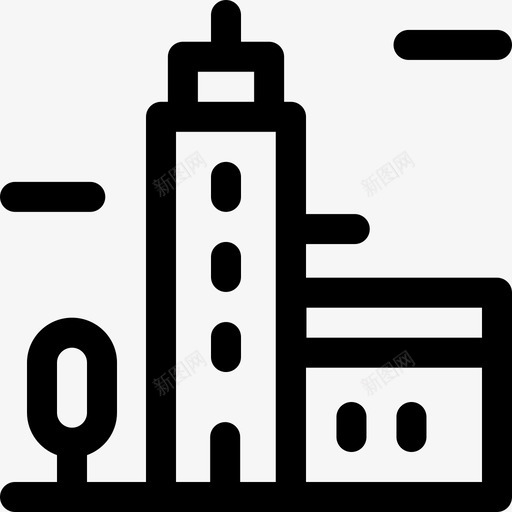 建筑城市元素59线性图标svg_新图网 https://ixintu.com 元素 城市 建筑 线性