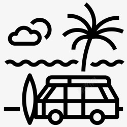 夏季旅游景观海滩岛屿海洋图标高清图片