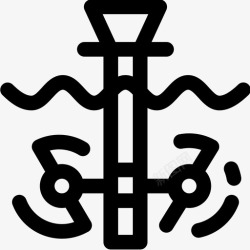 可再潮汐能可再生能源24线性图标高清图片