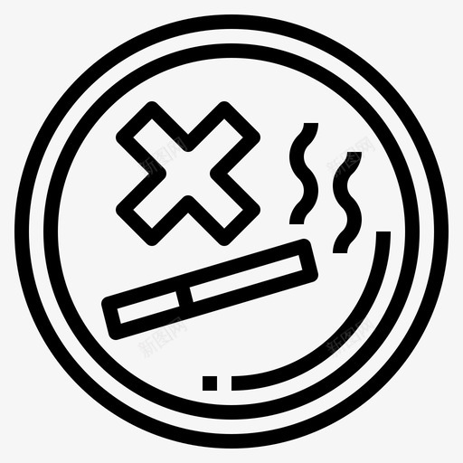 禁止吸烟标志信号图标svg_新图网 https://ixintu.com 信号 吸烟 标志 禁止 车展