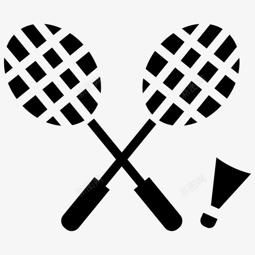 羽毛球健身游戏图标svg_新图网 https://ixintu.com 健身 游戏 网球拍 羽毛球 野营黑填充