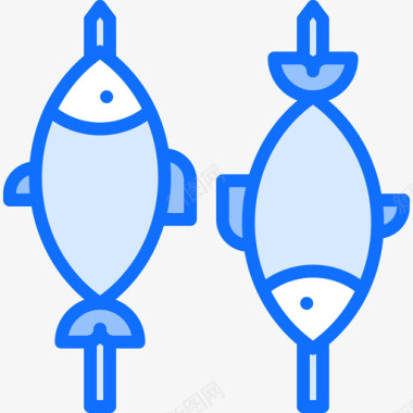 鱼烧烤28蓝色图标图标