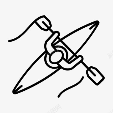 皮划艇划桨运动图标图标