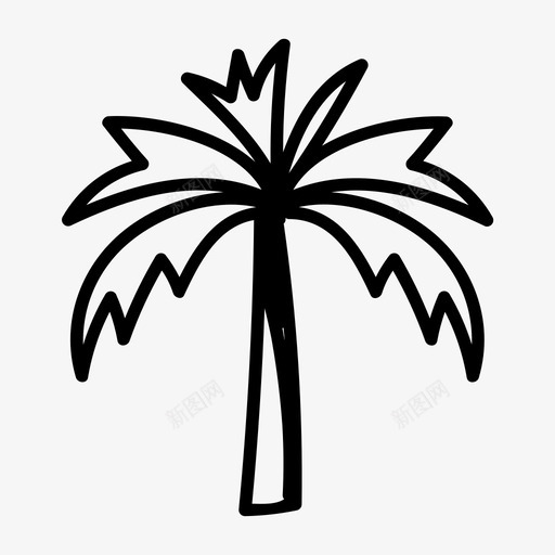 棕榈树海滩树荫图标svg_新图网 https://ixintu.com 夏季 树荫 棕榈树 海滩 热带