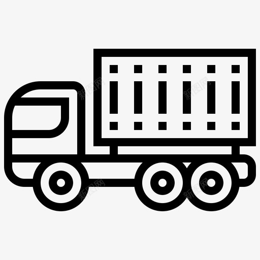 集装箱卡车货物物流图标svg_新图网 https://ixintu.com 物流 航运 货物 运输车辆2线 集装箱卡车