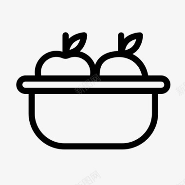 苹果碗篮子食物图标图标