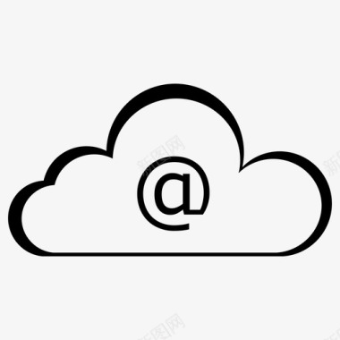 云计算电子邮件glyph图标图标