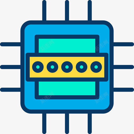 Cpu网络安全11线性颜色图标svg_新图网 https://ixintu.com Cpu 线性 网络安全 颜色