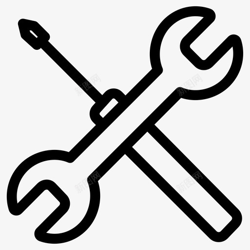 扳手和螺丝刀维护修理图标svg_新图网 https://ixintu.com 修理 工具 扳手 维护 螺丝刀