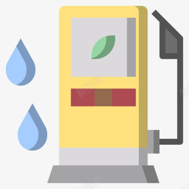 加油站可持续能源25平坦图标图标