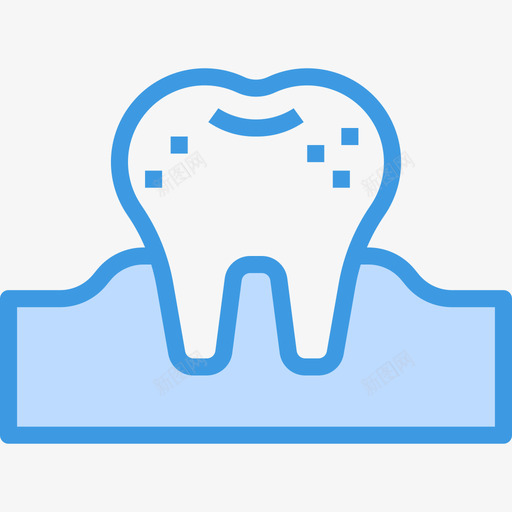 龋齿牙齿34蓝色图标svg_新图网 https://ixintu.com 牙齿 蓝色 龋齿