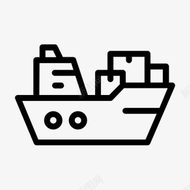 集装箱船货物物流图标图标