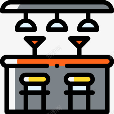 酒吧城市生活41色彩疏漏图标图标