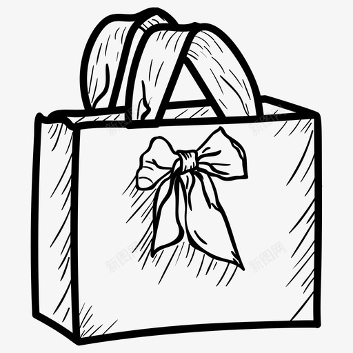 可重复使用的礼品袋礼品袋手提袋图标svg_新图网 https://ixintu.com 可重复使用的礼品袋 可重复使用的袋子 手提袋 生日派对线矢量图标集 礼品袋 购物袋